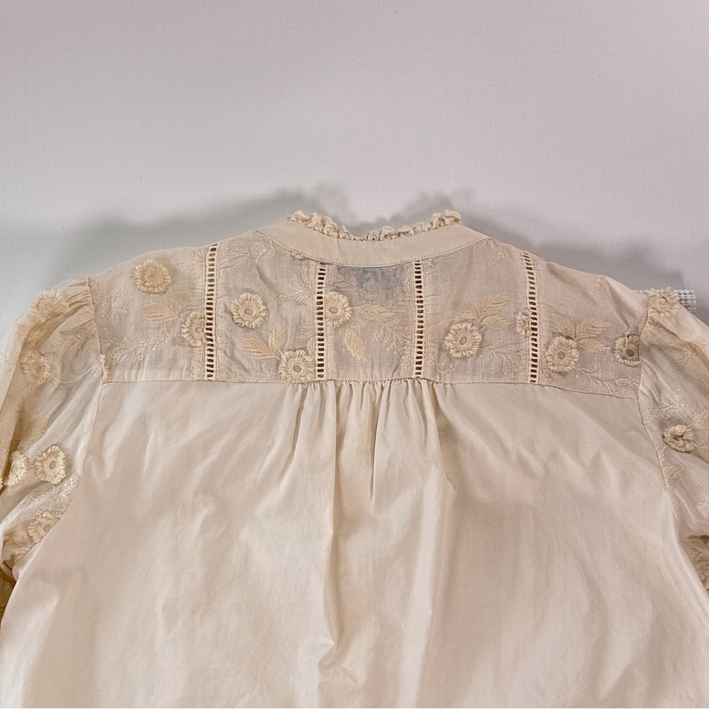 Lulus Women’s Admired Effect Button Up Blouse XL Cream - Picture 6 of 11